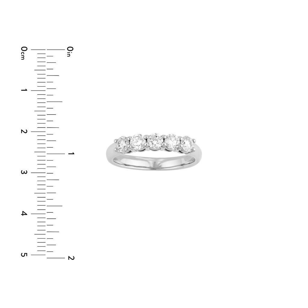14K Gold 5 Stone Diamond Band
