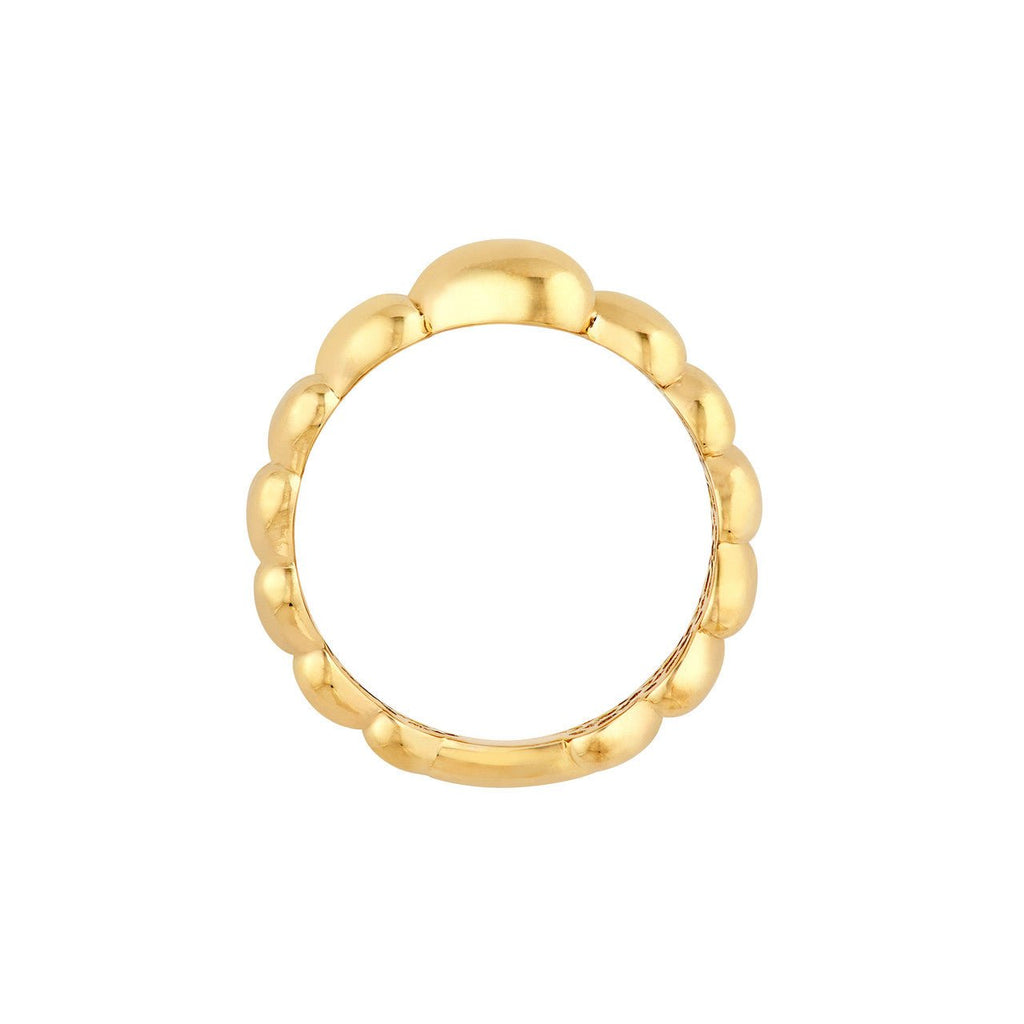14K Gold Sideways Puffy Hearts Band