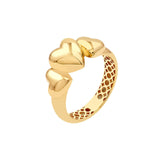 14K Gold Triple Hearts Band