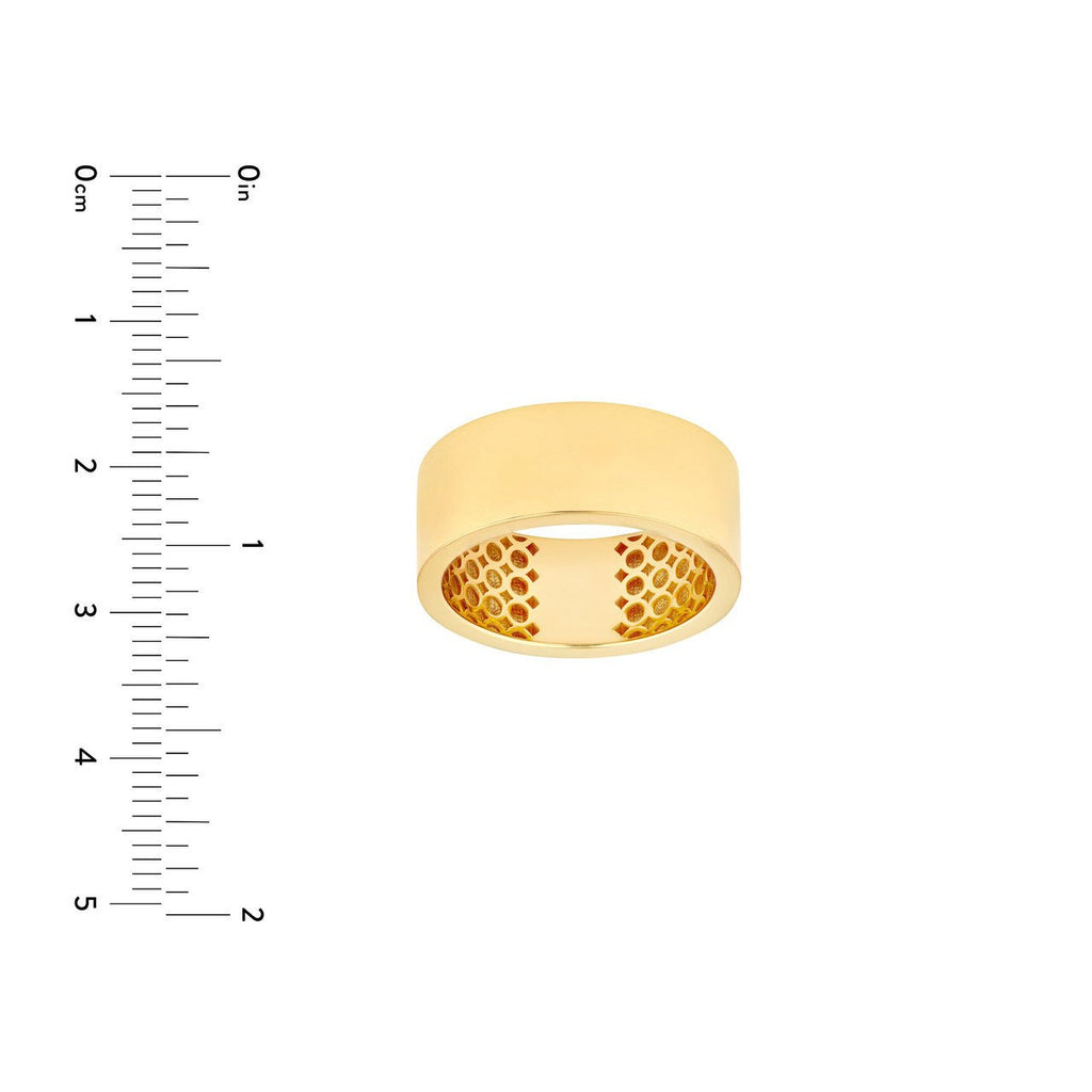 14K Gold 8MM Flat Gold Band