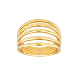 14K Gold Five Row Cuff Ring