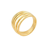 14K Gold Five Row Cuff Ring