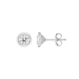 14K Gold Diamond Martini Bezel Stud Earrings