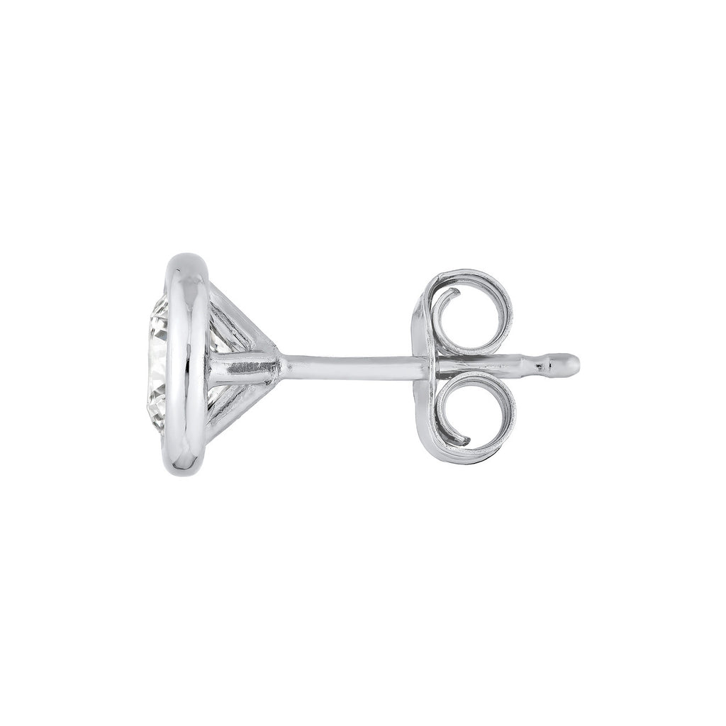 14K Gold Diamond Martini Bezel Stud Earrings