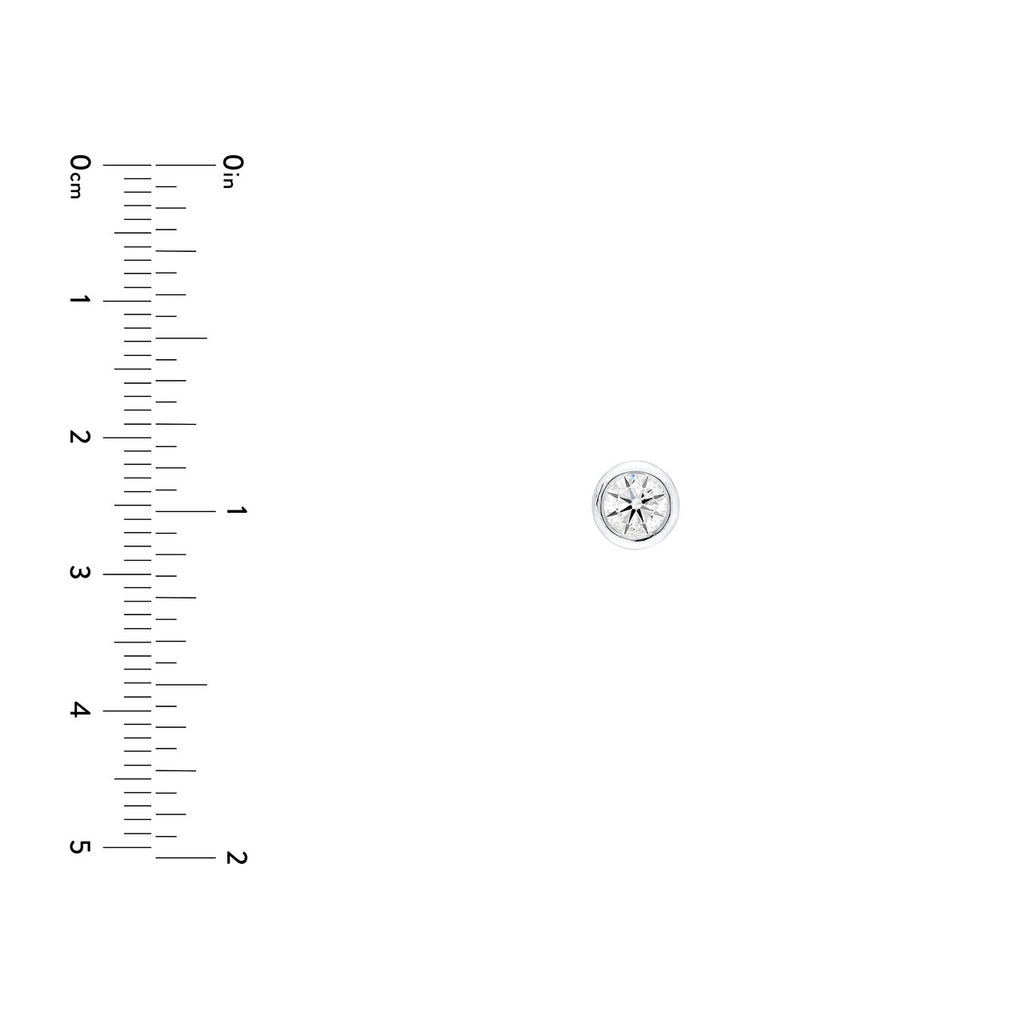 14K Gold Diamond Martini Bezel Stud Earrings