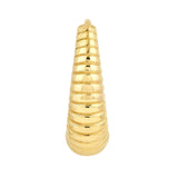 14K Gold Graduated Ribbed Oval Hoop Earrings