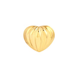 14K Gold Fluted Heart Stud Earrings