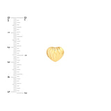 14K Gold Fluted Heart Stud Earrings