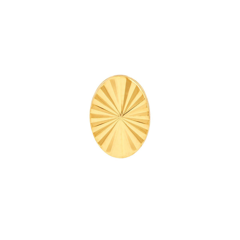 14K Gold Fluted Oval Stud Earrings