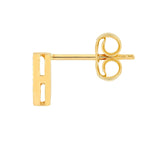 14K Gold Fluted Oval Stud Earrings