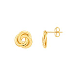 14K Gold Open Tri Knot Love Stud Earrings