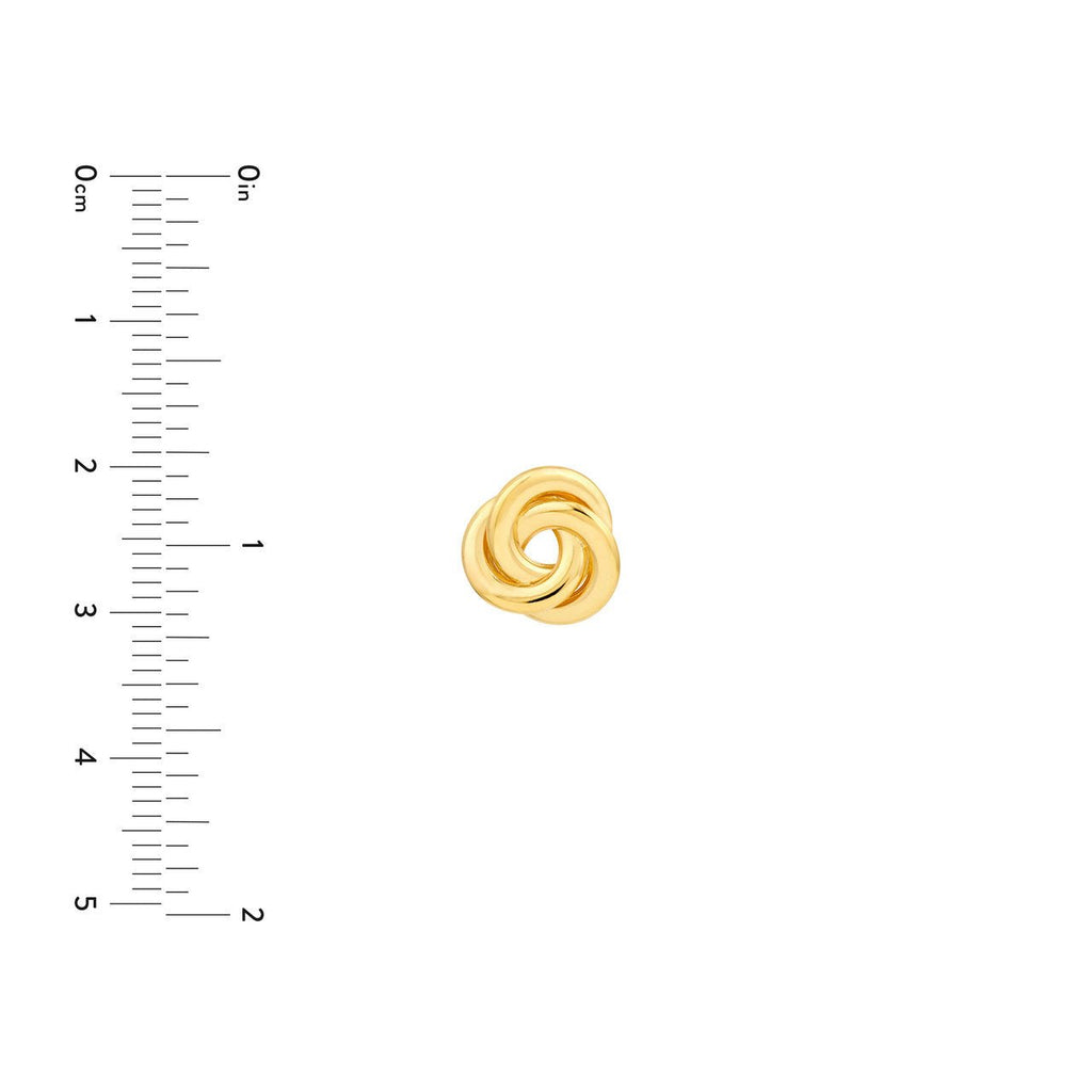 14K Gold Open Tri Knot Love Stud Earrings