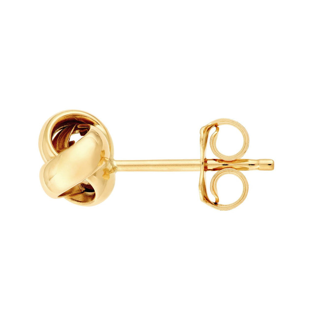 14K Gold Tri Knot Love Stud Earrings
