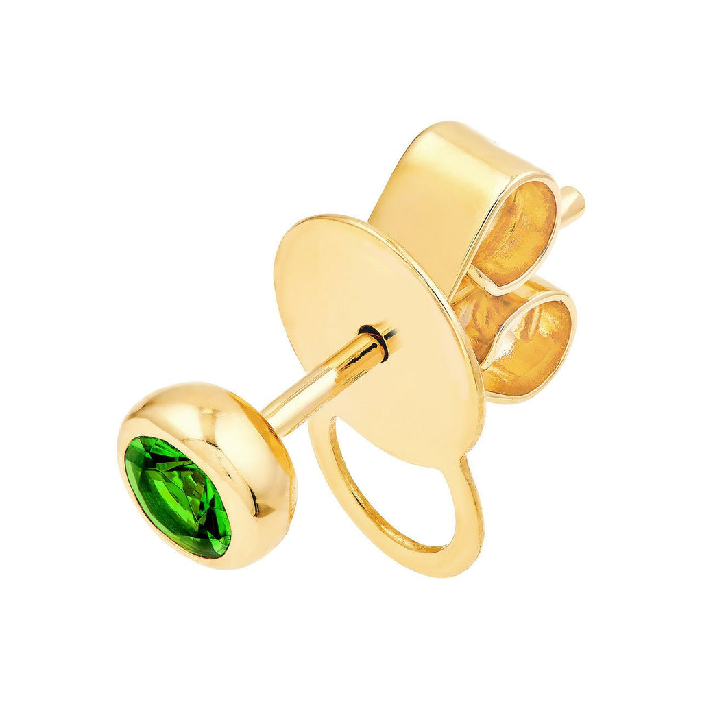 14K Gold 3MM Tsavorite Stud Earrings