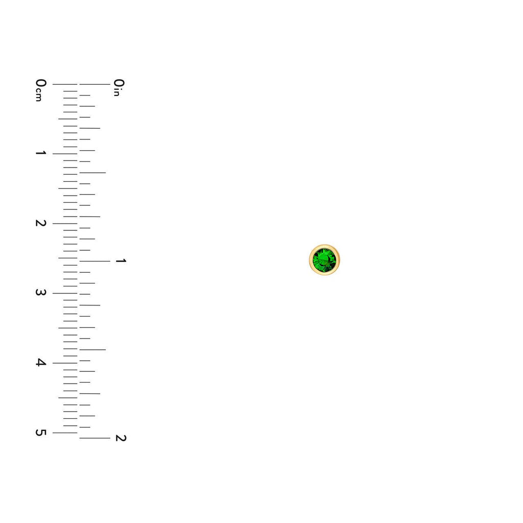 14K Gold 3MM Tsavorite Stud Earrings