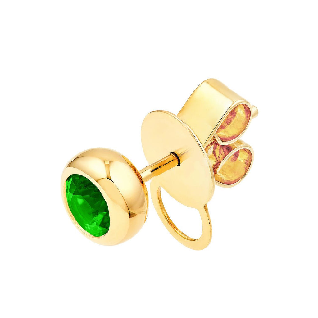 14K Gold 4MM Tsavorite Stud Earrings