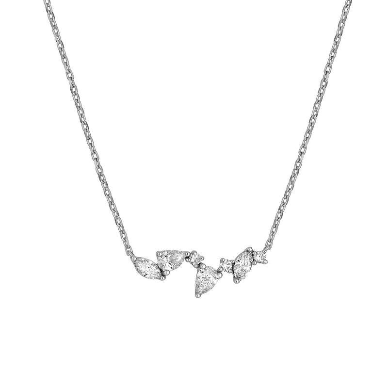14K Gold Mini Diamond Blossom Pendant Necklace