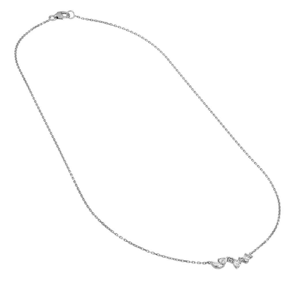 14K Gold Mini Diamond Blossom Pendant Necklace