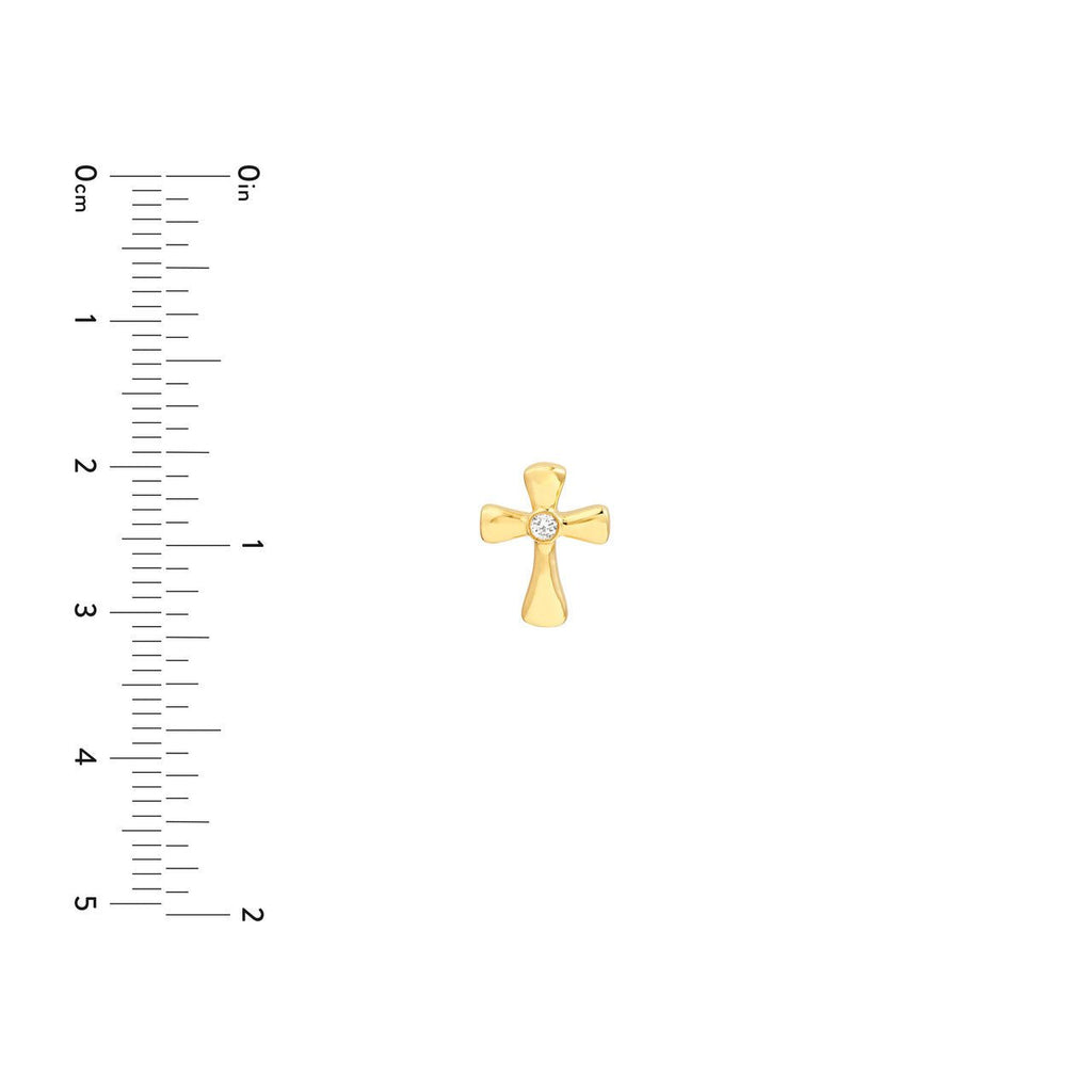 14K Gold Curvy Cross Diamond Stud Earrings