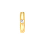 14K Gold 13MM Inset Diamond Round Hoop Earrings