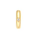 14K Gold 15MM Inset Diamond Round Hoop Earrings