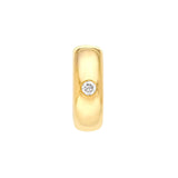 14K Gold 13MM x 4MM Inset Diamond Round Hoop Earrings