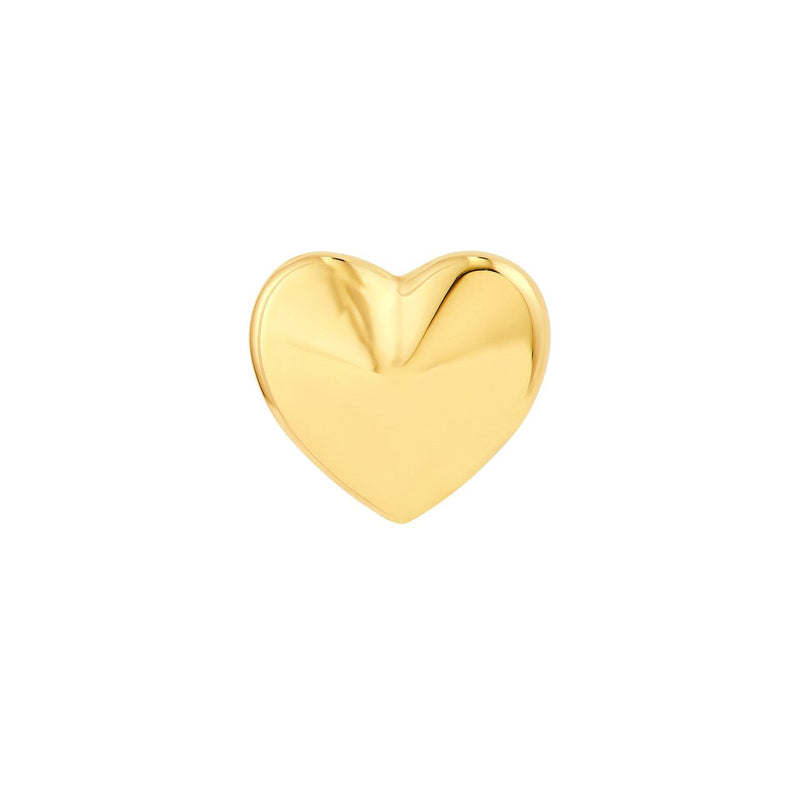 14K Gold Pointed Heart Stud Earrings