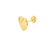 14K Gold Pointed Heart Stud Earrings