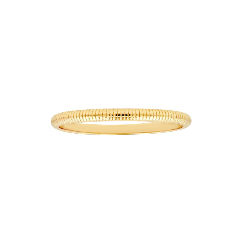 14K Gold Curve Ribbed Band
