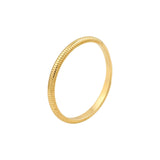 14K Gold Curve Ribbed Band