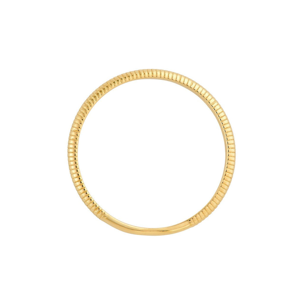 14K Gold Curve Ribbed Band
