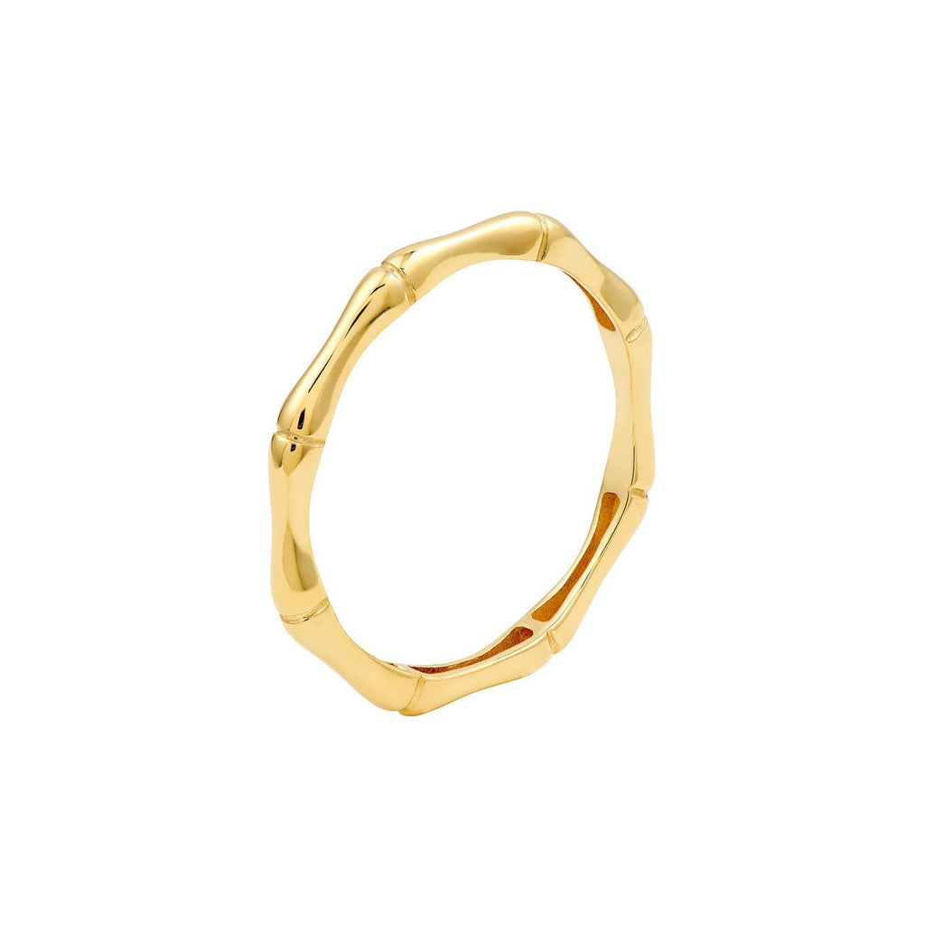 14K Gold Dainty Bamboo Band