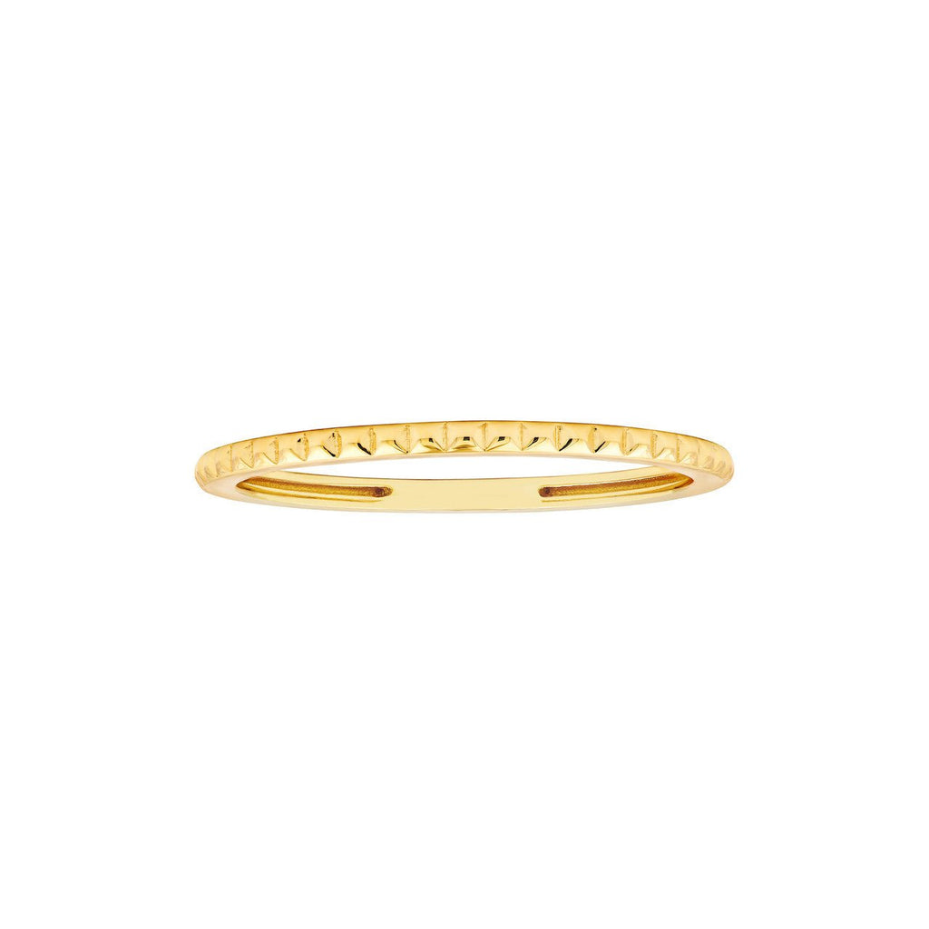 14K Gold Diamond Cut Mini Ribbed Band