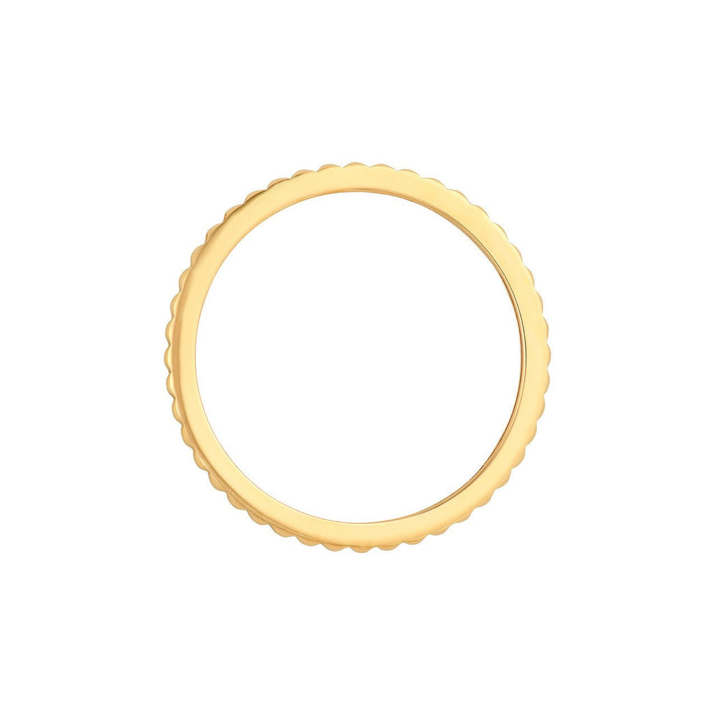 14K Gold Diamond Cut Mini Ribbed Band