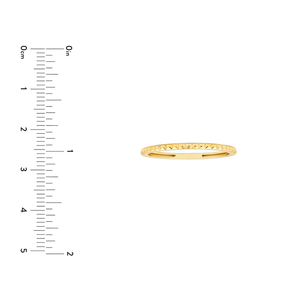14K Gold Diamond Cut Mini Ribbed Band