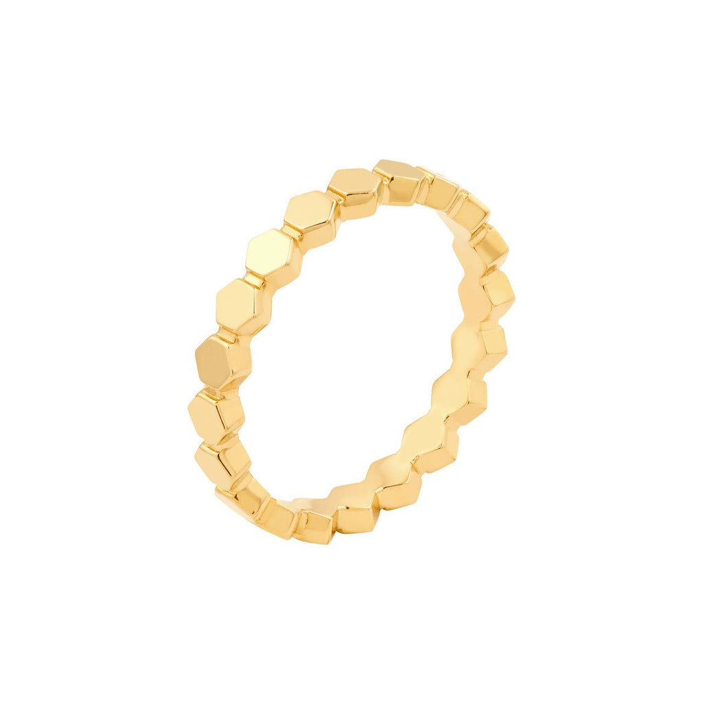 14K Gold Hexagonal Fashion Band