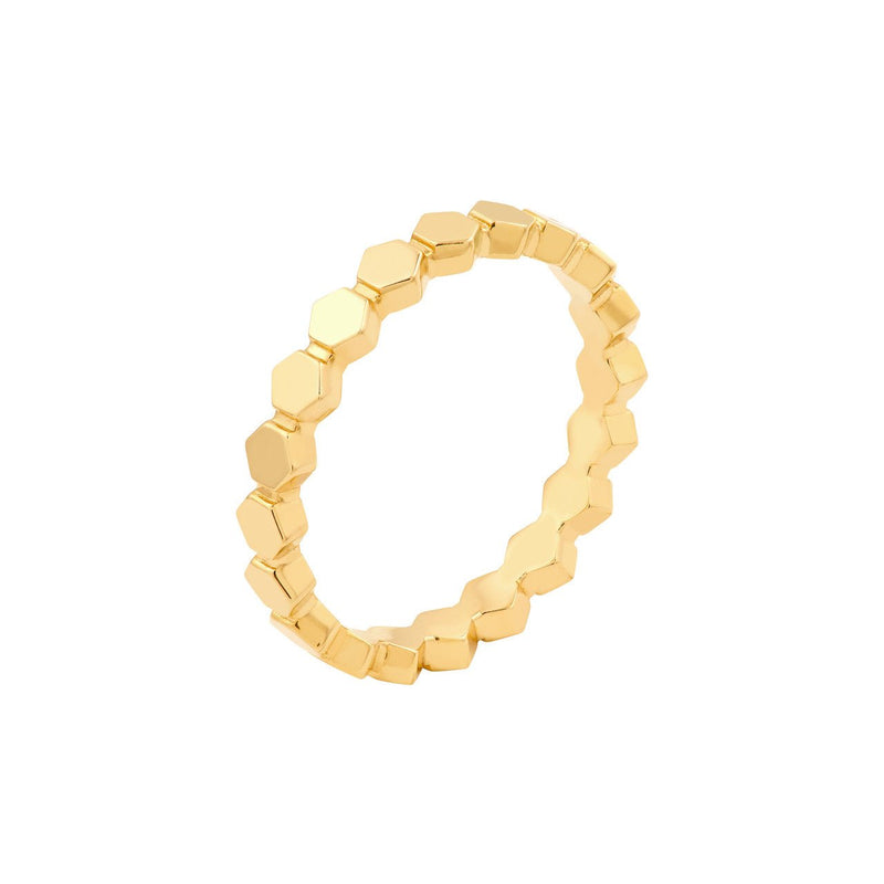 14K Gold Hexagonal Fashion Band