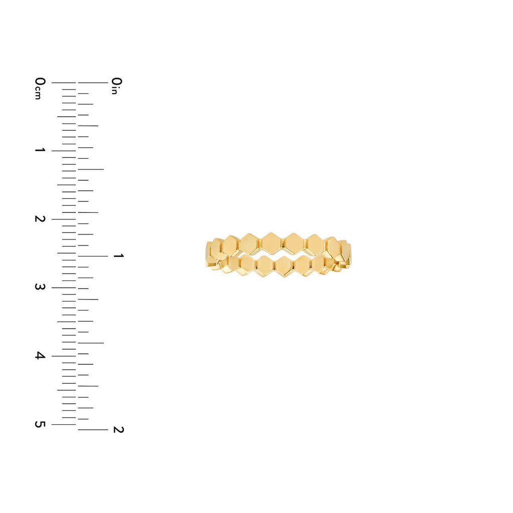 14K Gold Hexagonal Fashion Band
