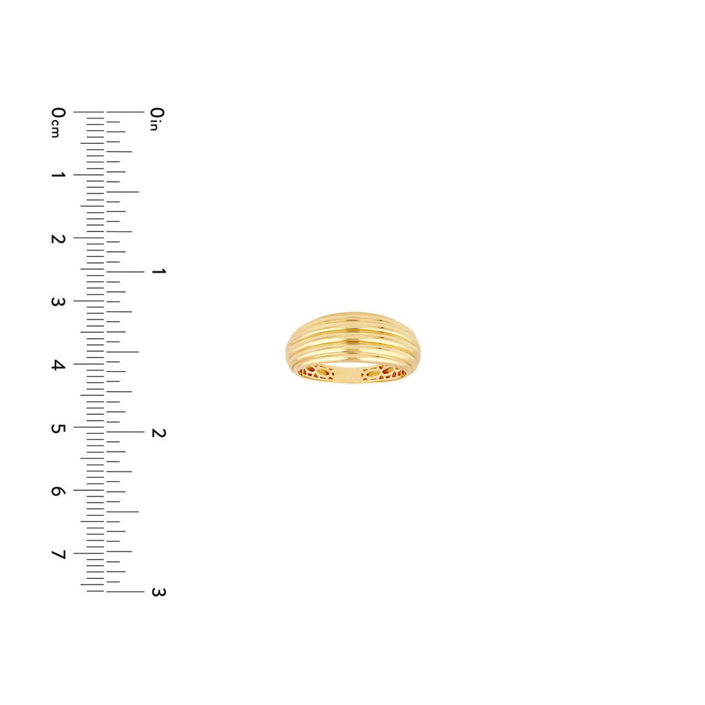 14K Gold Wide Stacked Band