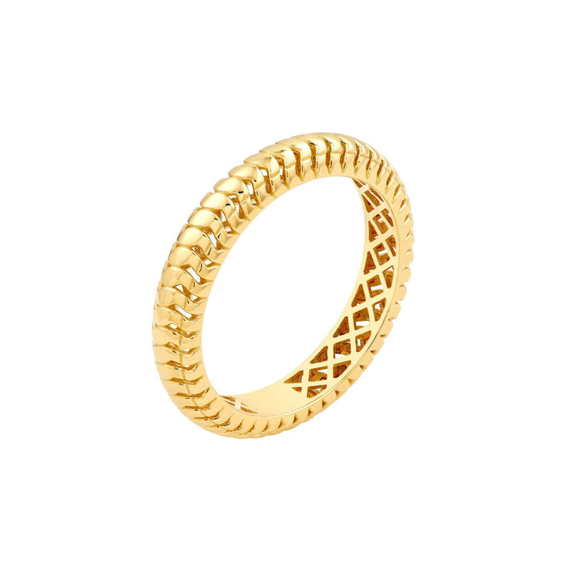 14K Gold Textured Snake Band