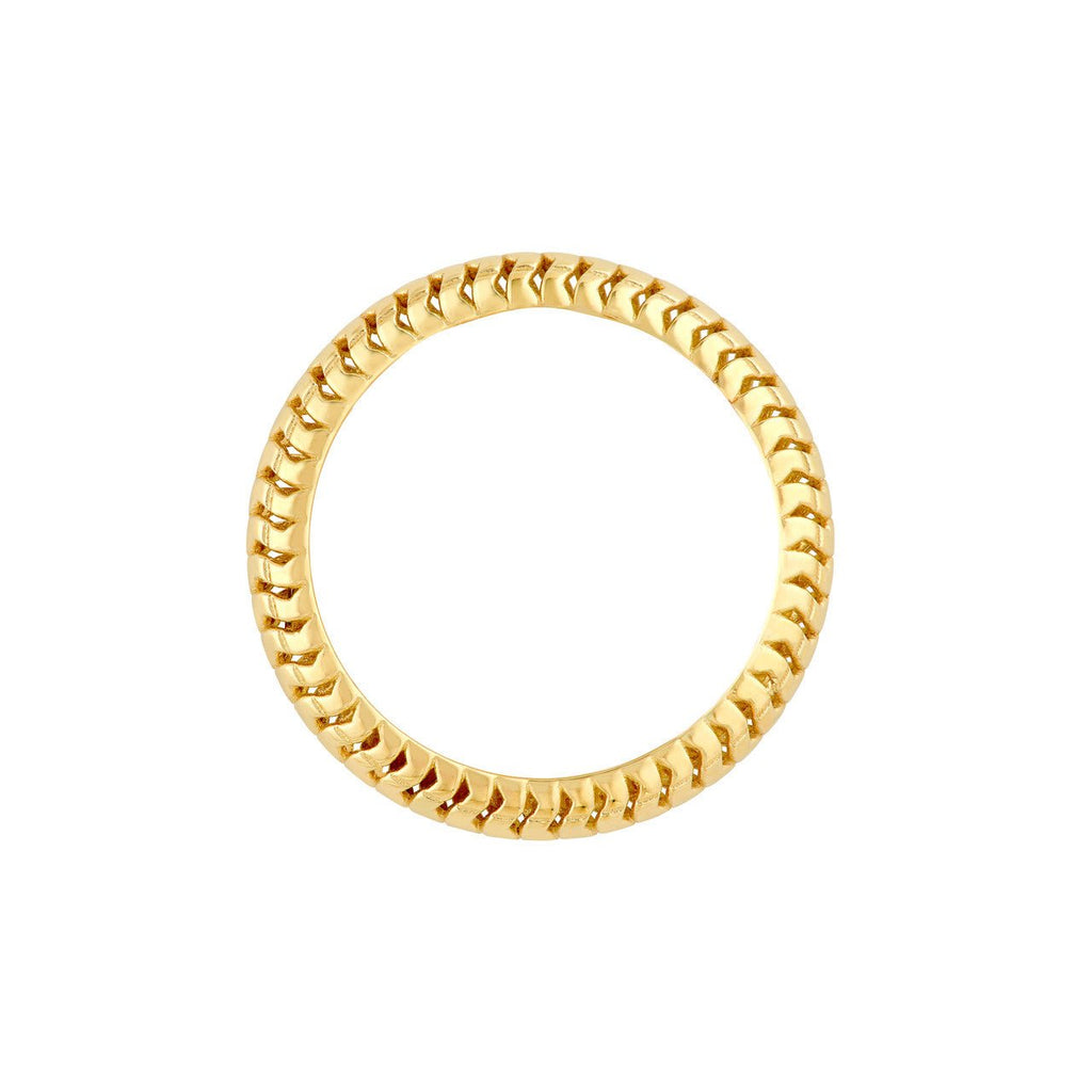 14K Gold Textured Snake Band