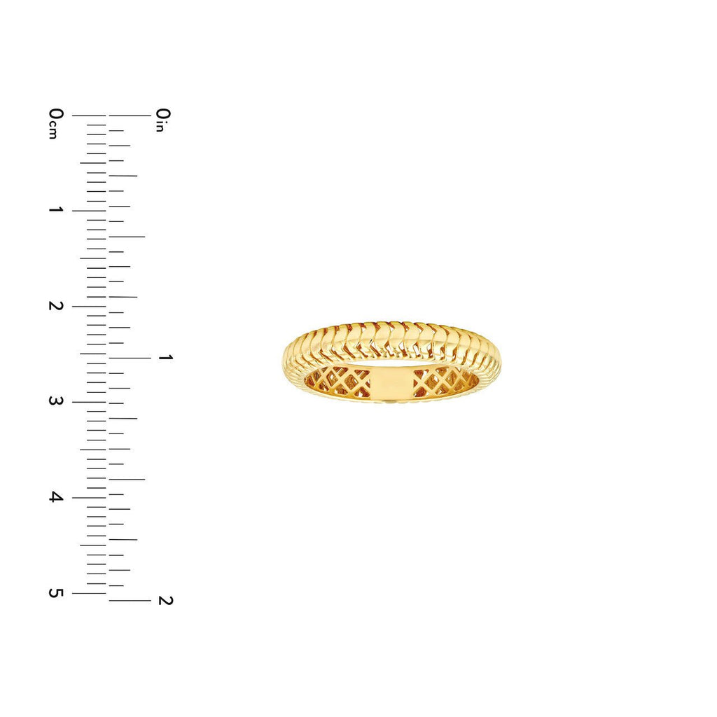14K Gold Textured Snake Band