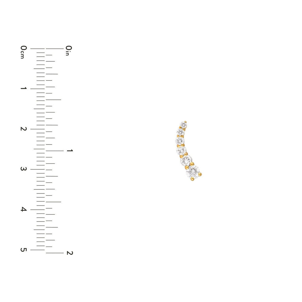 14K Gold Graduated Diamond Stud Earrings