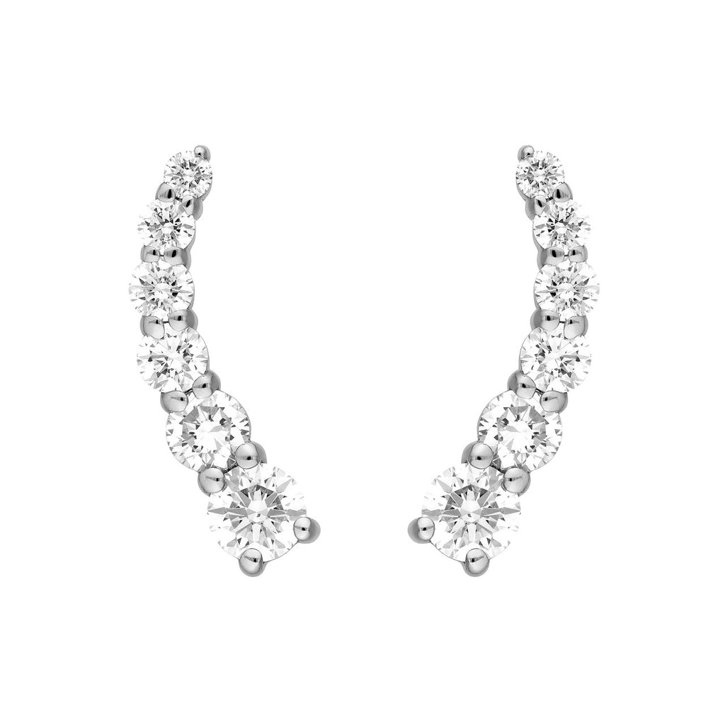 14K Gold Graduated Diamond Stud Earrings