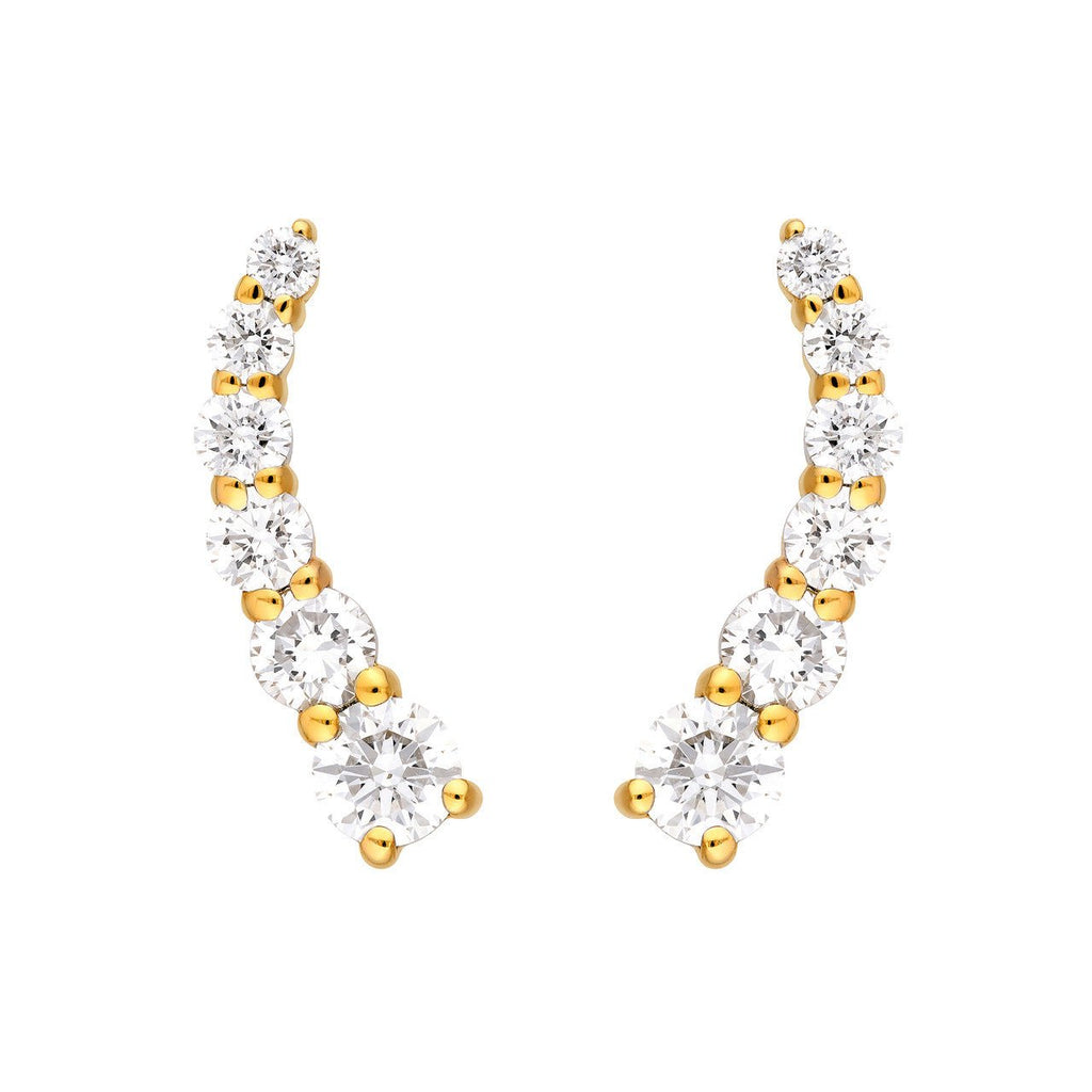 14K Gold Graduated Diamond Stud Earrings