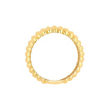 14K Gold Ribbed Wide Band