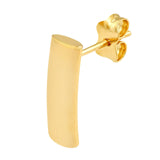 14K Gold Thin Curved Bar Stud Earrings