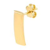14K Gold Curved Bar Stud Earrings