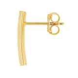14K Gold Curved Bar Stud Earrings