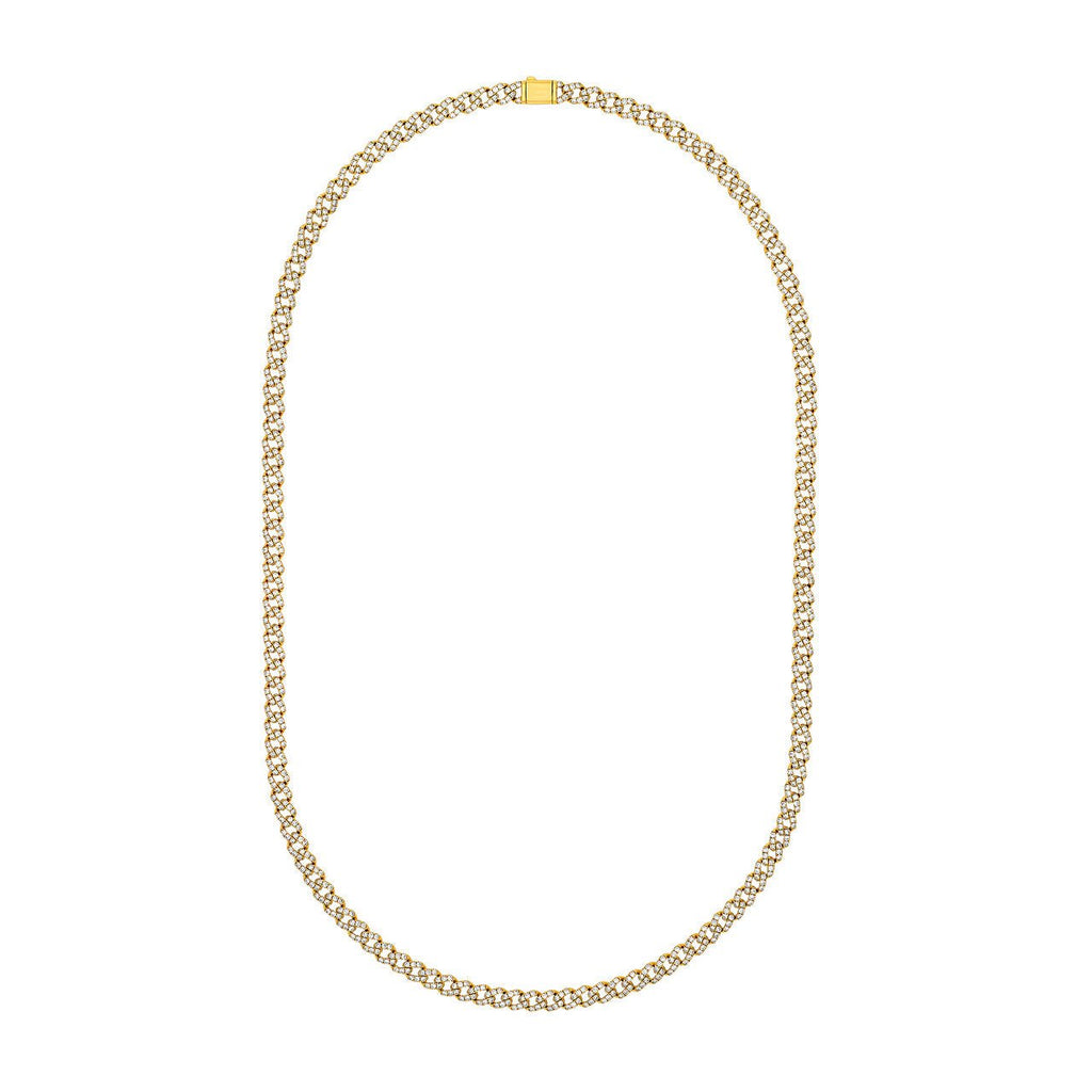 14K Gold 4.00 Carat Diamond Curb Necklace